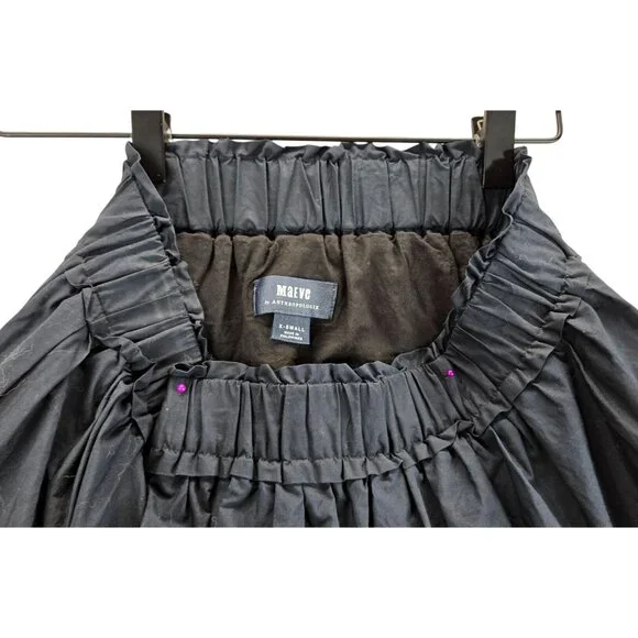 Navy Blue Skirt Mini Broomstick Tiered XS Elastic Waist Cowgirl Anthropologie - Picture 7 of 11